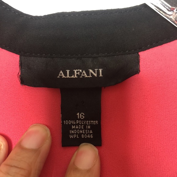 Alfani Women's Long Sleeve Top Black & Pink Top Blouse SIZE 16 PLUS SIZE - Picture 2 of 9